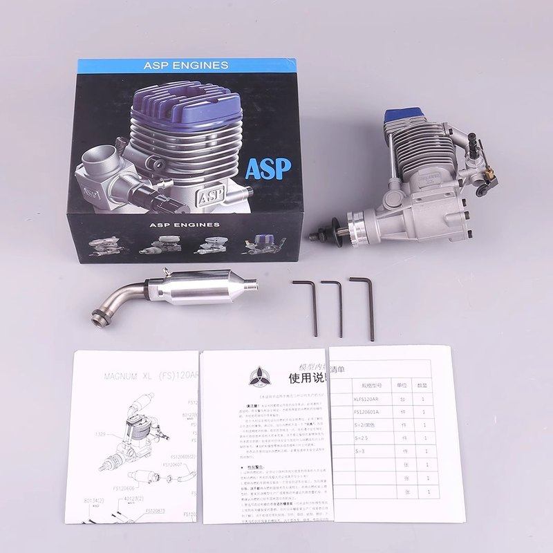 ASP三叶FS120AR甲醇发动机120级四冲20cc航模油动固定翼遥控飞机