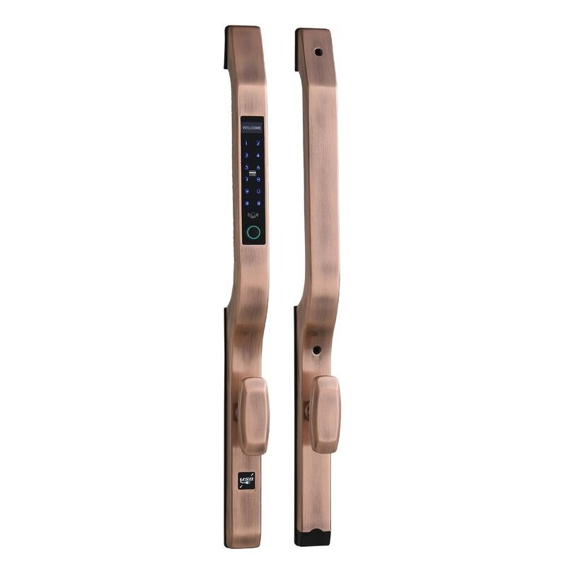 全自动铝合金门玻璃门平移推拉门肯德基门智能锁断桥铝指纹密码锁