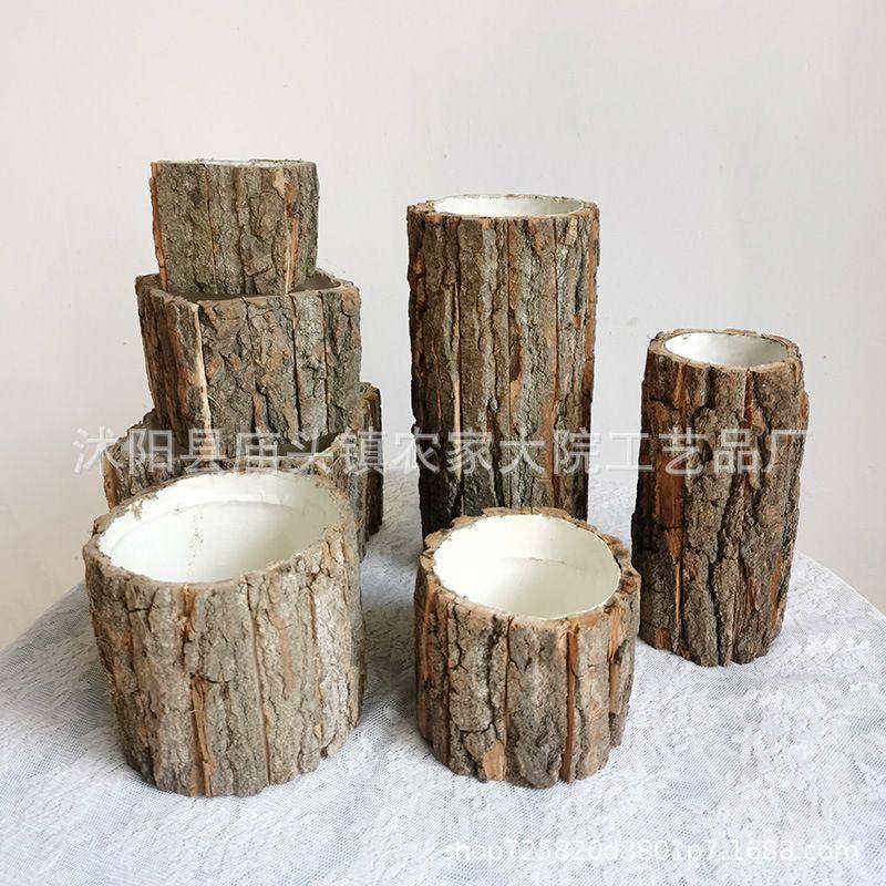 圣诞节花艺树皮花桶创意花风插花器田园花盒花艺鲜花材料,家居饰品,花桶,淘宝优惠券,粉丝福利购,淘宝优惠卷