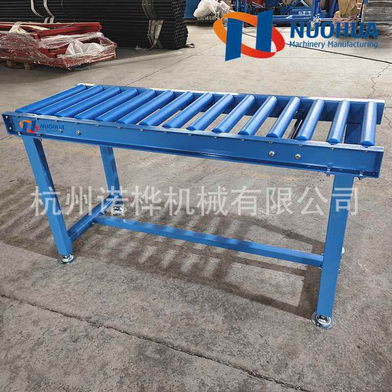 无动力塑料滚筒线蓝色物流货车流水线重PP输送线间组合滚筒仓库