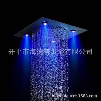 HIDEEP浴室淋浴顶喷嵌入式的黑色320*320mm两功能LED顶喷HI05077B