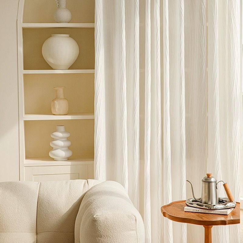 法式轻奢起皱燕尾纱帘窗帘人纱不透阳台客厅窗纱透光装饰门帘卧室,居家布艺,窗纱,淘宝优惠券,粉丝福利购,淘宝优惠卷