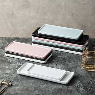 细长条托盘北欧盘子长方形陶瓷点心盘西餐盘创意小吃日式创意寿司