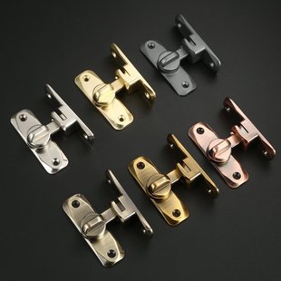 卫生间免打孔锌合金防盗搭扣实心门锁锁扣锌合金卫生间打孔免