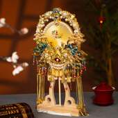 中国非遗蚕丝扇diy材料包团扇新娘结婚手工双面高级婚扇喜扇成品