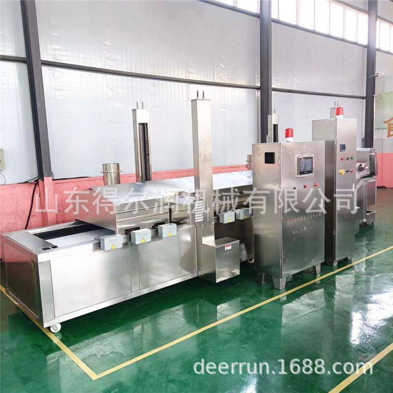 预制菜茄子油炸流水线 小型蔬菜类食品油炸机 含油量低 挂浆裹粉