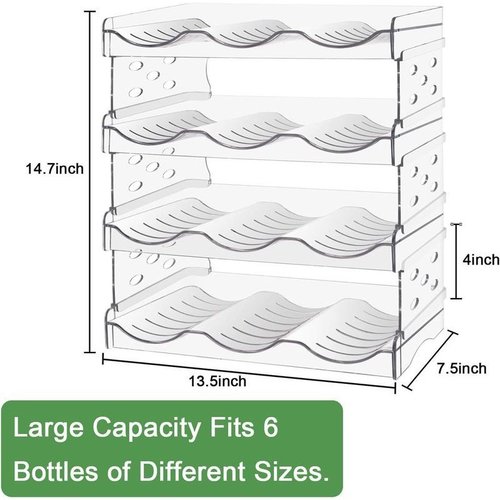 跨境水瓶收纳架台面可叠加架红酒透明冰箱置物架展示架葡萄酒家用