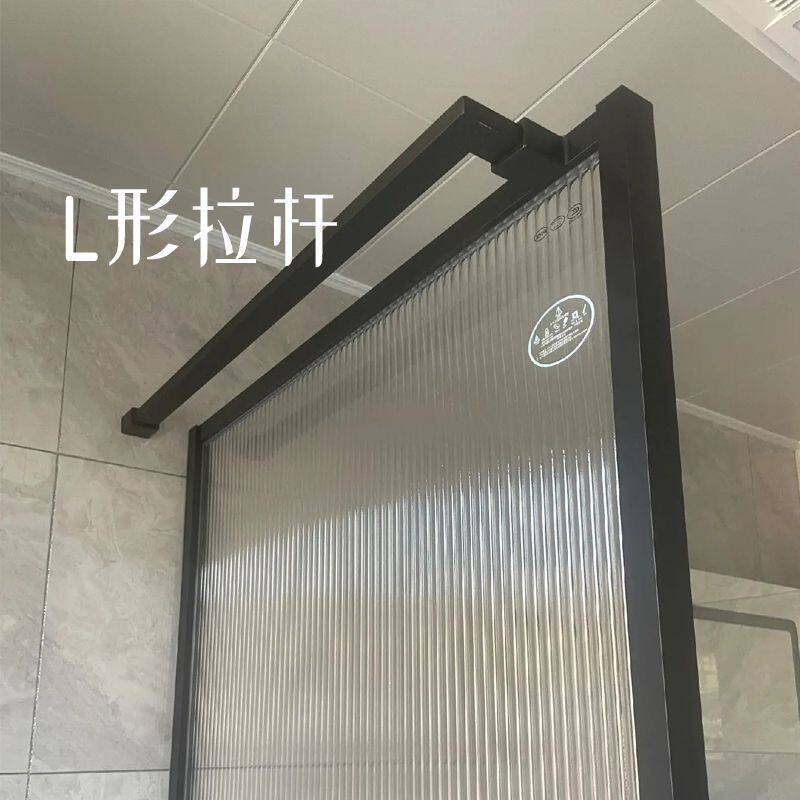 不锈钢磨砂玻璃淋浴房半墙厕所卫生间浴室隔断干湿分离屏风