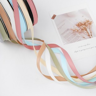 1cm消光棉丝带牛奶棉包装36光鲜面米涤纶哑雾花束蝴蝶结礼物缎带