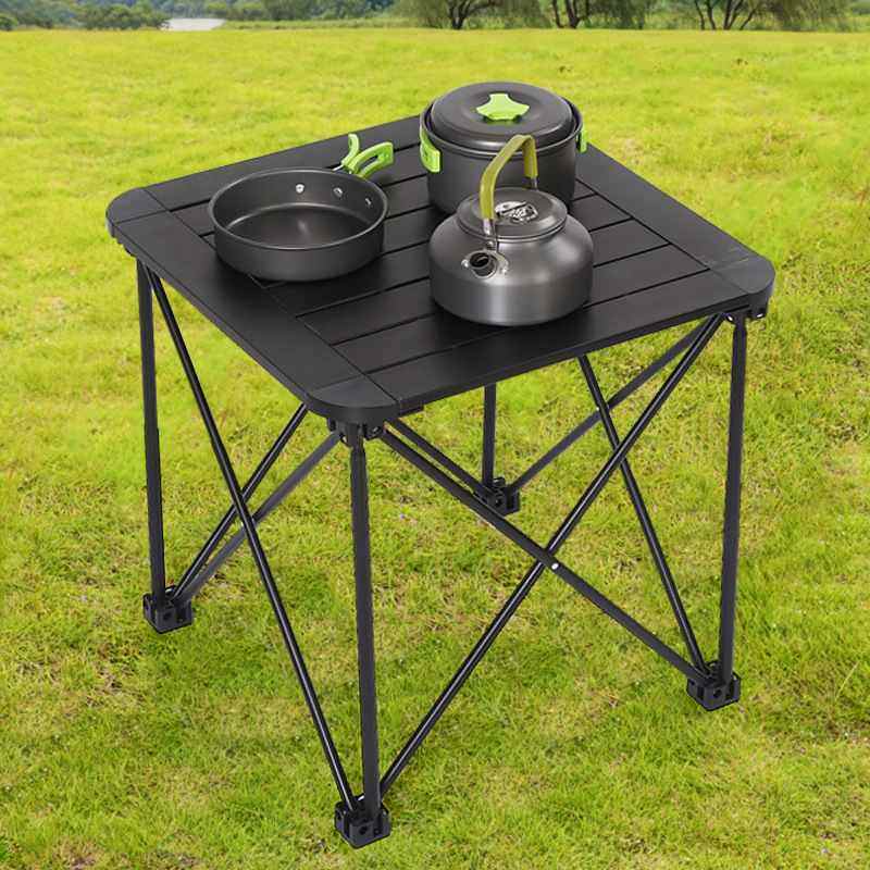 户外休闲桌中号折叠材质蛋卷桌烧烤正方形露营野营多功能铝合金桌
