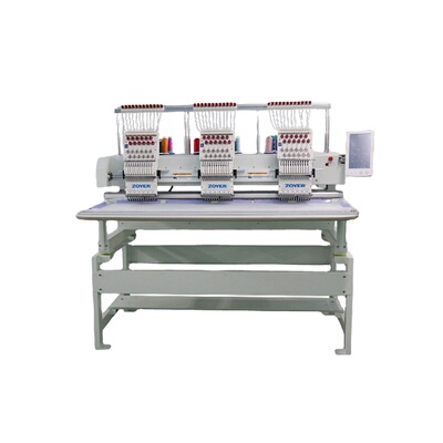 佐屹三头12针工业绣花机 刺绣机单平绣多头多色embroider machine
