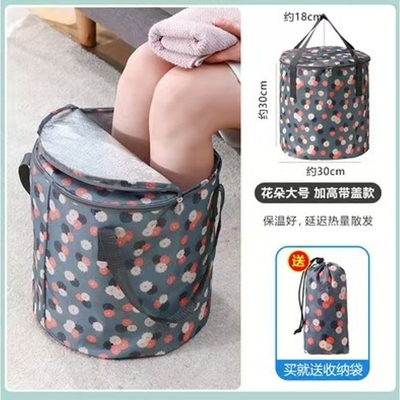 便携式可折叠盆户外水盆旅行桶用泡脚旅游洗衣盆洗脸盆水桶袋泡脚