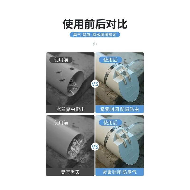 IYR7110 200 排污管下水道防臭器pvc水管污水井化粪池防虫防鼠防