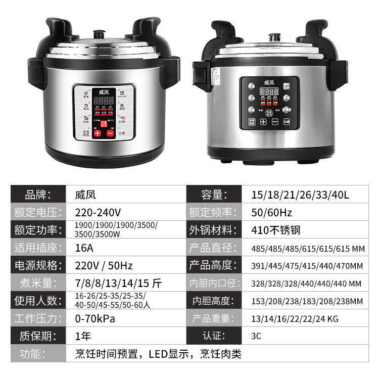 源头工厂8-75L商用电压力锅可定制多功能智能高压锅电饭锅现货,厨房电器,商用电压力锅,淘宝优惠券,粉丝福利购,淘宝优惠卷