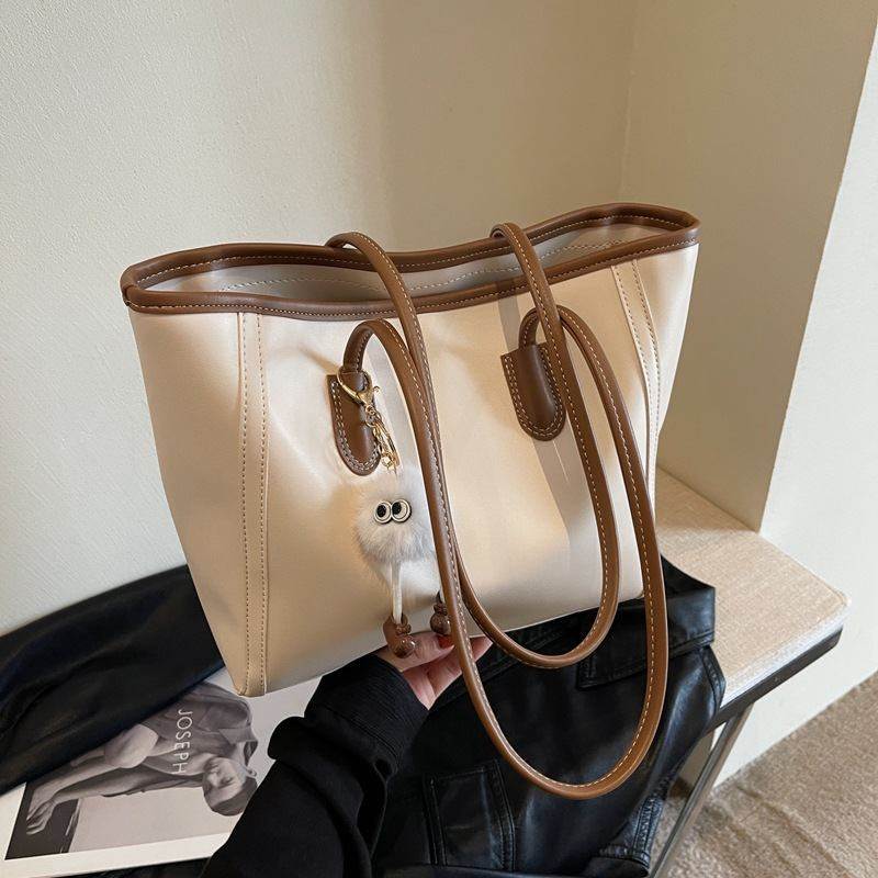 新品 高级质感复古大容量包包女2023新款秋冬洋气百搭单肩包托特,箱包皮具/热销女包/男包,水桶包,淘宝优惠券,粉丝福利购,淘宝优惠卷