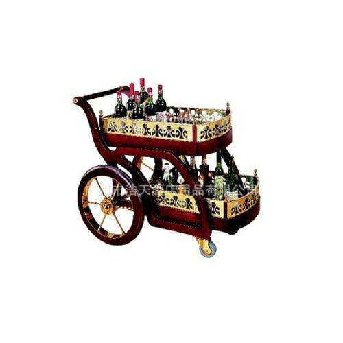 厂家供应不锈钢钛金等酒店用品 酒店服务铜木酒水车古典式酒车