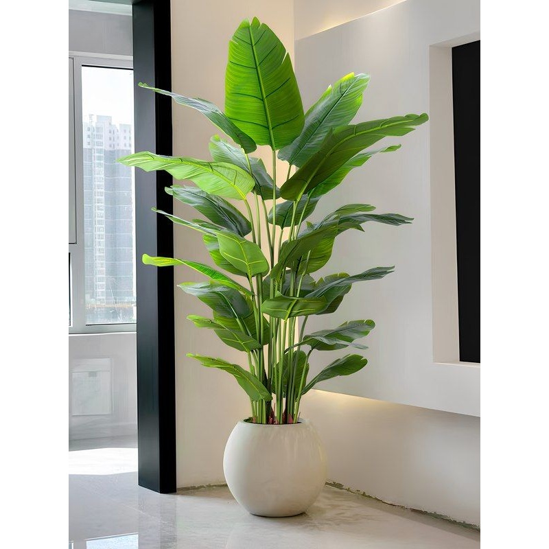 彷真绿植天堂鸟客厅轻奢电视柜落地摆件彷生花室内大型盆栽假植物