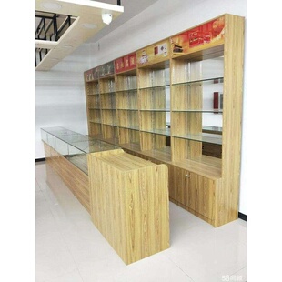 木质烟酒茶叶展柜 参茸柜海参鹿茸柜名贵药材展示柜礼品药店货架