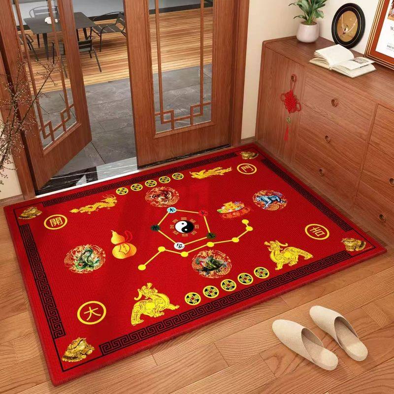 2025新款七星风水入门地垫家用五帝钱门垫入户门门口玄关防滑脚垫