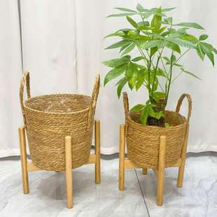 简约木质花架客厅落地式大花盆支撑架托架组合摆放阳台盆栽架植物