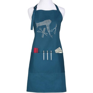 现代简约广告围裙制服呢挂腰带厂家图案烹饪脖围裙围理发师钻出口