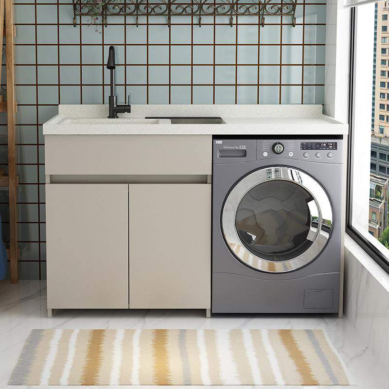 洗衣槽洗脸盆手池带搓板新品蜂窝铝阳台滚筒洗衣机伴侣组合柜一体,家装主材,洗衣机柜,淘宝优惠券,粉丝福利购,淘宝优惠卷