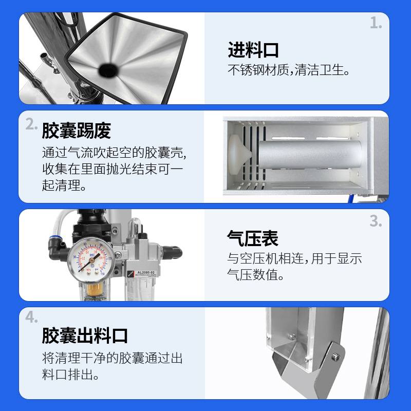 广州大祥DXP-1T全自动胶囊抛光机制药厂胶囊除尘去粉清理清洁机