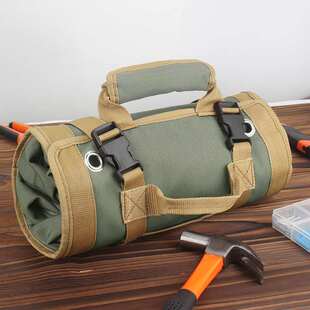 车载工具包多功能卷筒式电工包加厚帆布工具包五金车载收纳袋维修