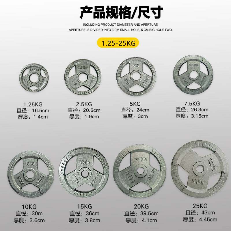 家用健身房大小孔1.25-25公斤配重漆片片杠铃单片烤片举重,运动/瑜伽/健身/球迷用品,杠铃,淘宝优惠券,粉丝福利购,淘宝优惠卷