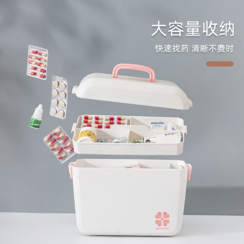 品质家庭防疫小药箱儿童急救医疗箱大号药物收纳盒宝宝药品医药箱