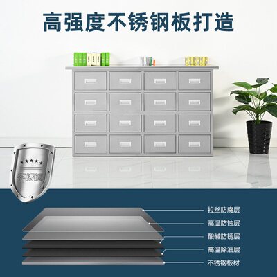 钢制中药柜不锈钢中药柜60斗中医柜草药柜仿古中药橱西药柜调剂台
