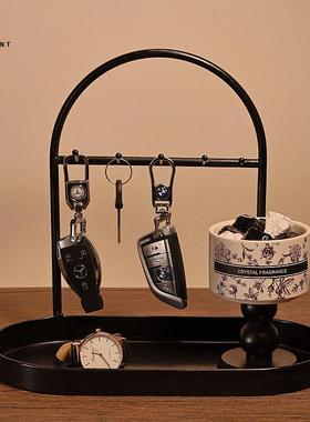 玄关摆件入户钥匙收纳装饰高级感小众乔迁新居礼物中古风轻奢复古