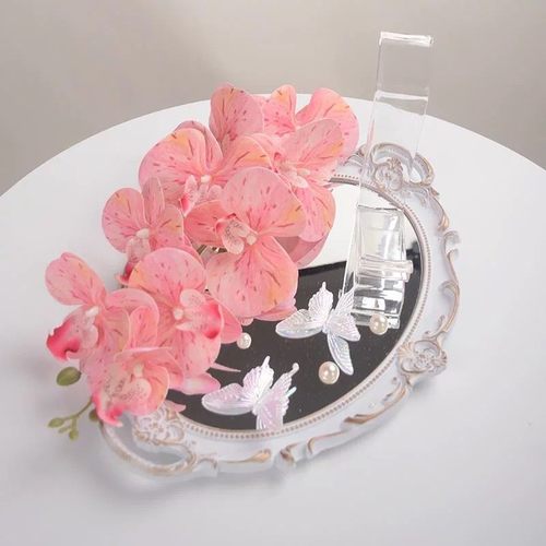 法式复古玻璃镜面托盘ins风装饰摆件首饰展示托盘结婚婚鞋盒DIY