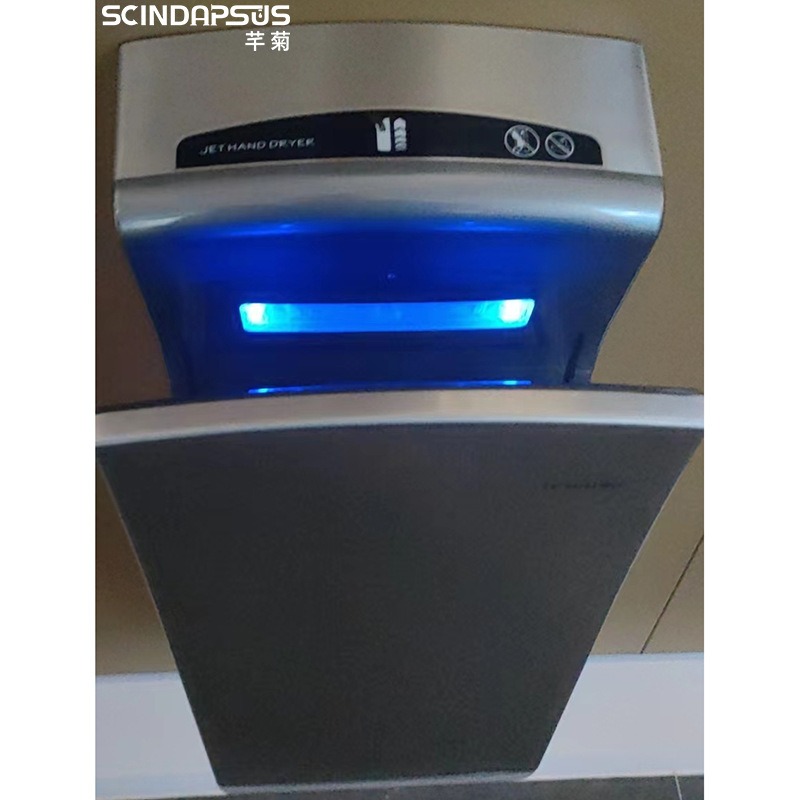 公厕落地立式干手器自动感应双面喷气烘手机不锈钢商用智能吹手