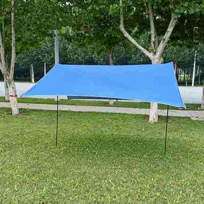 户外露营便携折叠天幕防晒沙滩遮阳布轻薄银席地幕布地凉棚涂帐篷