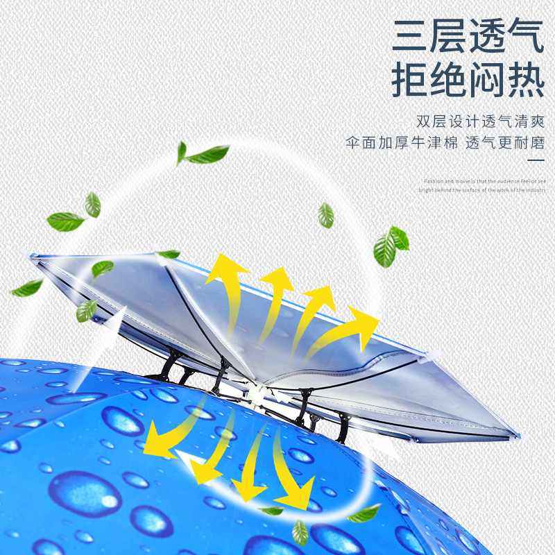 77cm双层黑胶头戴伞帽帽采茶防晒户外钓鱼雨伞广告伞紫外线遮阳伞,居家日用,伞帽,淘宝优惠券,粉丝福利购,淘宝优惠卷