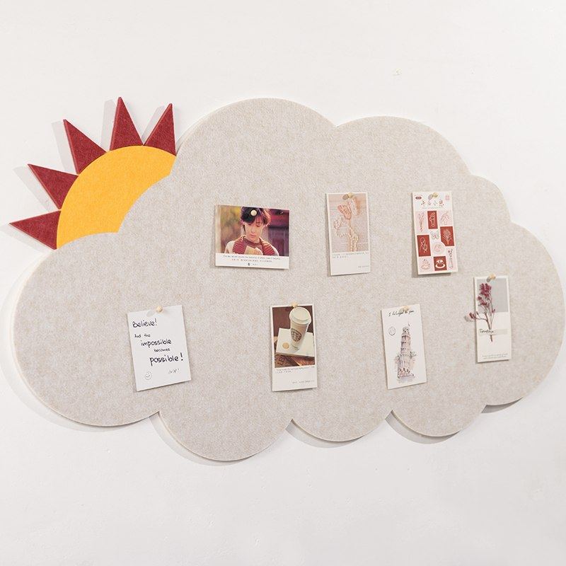 可移除云朵毛毡墙贴照片墙公告栏ins风毛毡板卧室房间墙面装饰