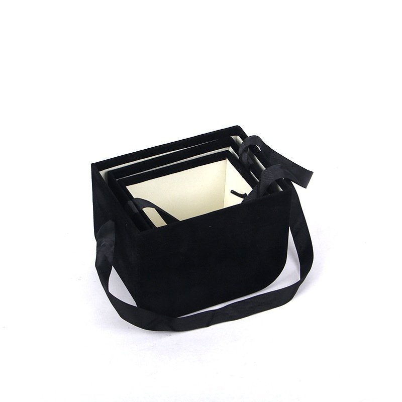 花陌钻石绒布手提花盒花艺花束礼盒长方形鲜花包装盒包装盒创意