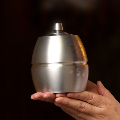廖达锡器高端纯锡茶叶罐食品真空密封储存福满CH1186茶具厂家批发