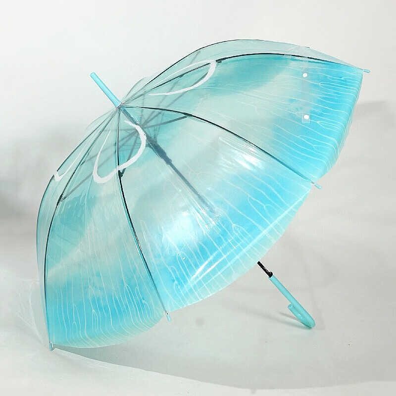 半自动长柄伞浪漫水母伞防水伞透明伞雨伞钩弯渐变直柄伞透明,居家日用,伞帽,淘宝优惠券,粉丝福利购,淘宝优惠卷