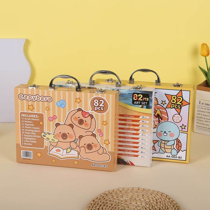 开学季82件套马克笔套装绘画蜡笔节日水彩笔礼物礼盒儿童批发画笔,文具电教/文化用品/商务用品,美术套装/美育礼盒,淘宝优惠券,粉丝福利购,淘宝优惠卷
