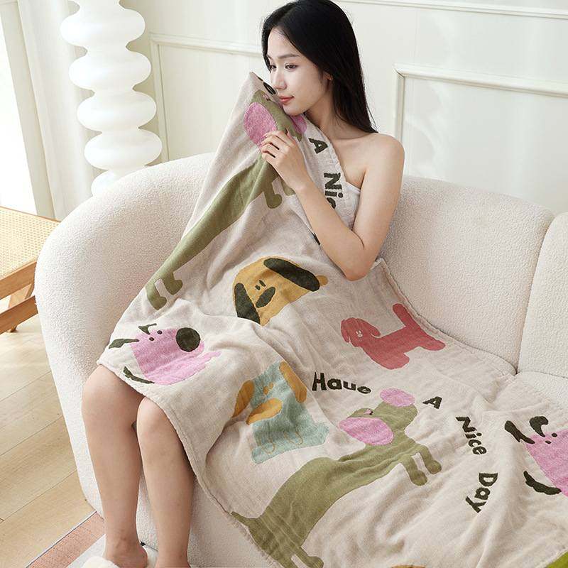 批发80*160cm棉质浴巾巾盖浴巾四层夏季可爱沙发卡通多功能纱布毯,居家布艺,毛巾/面巾,淘宝优惠券,粉丝福利购,淘宝优惠卷