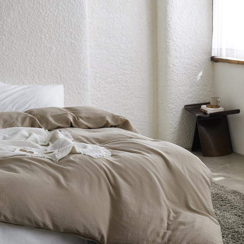 A类简约纯色被套单件棉双人200x230纱150x200全被罩双层单人纯棉