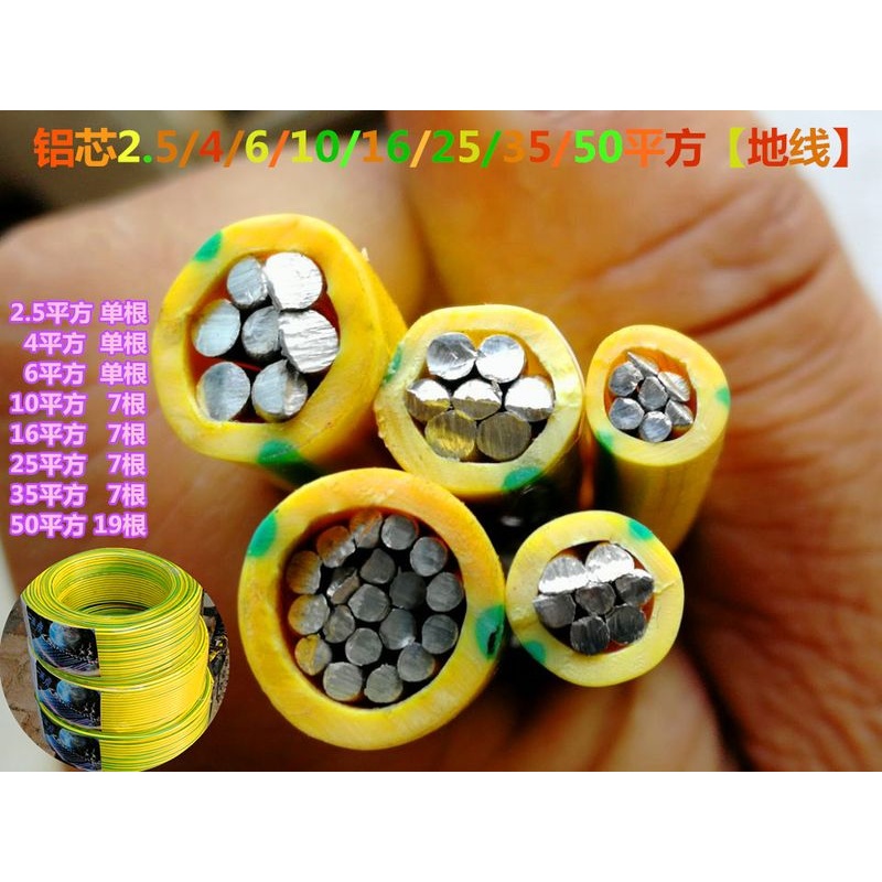 国标BLV电缆2.5/4/6/10/16/25平方家用单芯电线铝芯黄绿地线