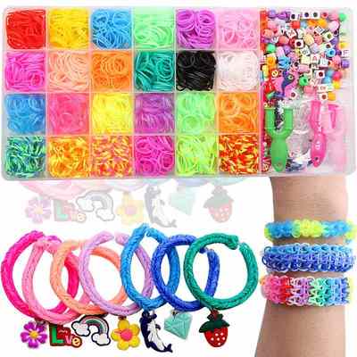 新品 25格彩虹皮筋Loom Bands橡皮筋套装编织玩具手链DIY儿童益智