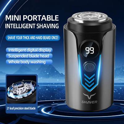 跨境电动剃须刀USB充电便携小巧奢剃须刀国语言轻批发多说明书