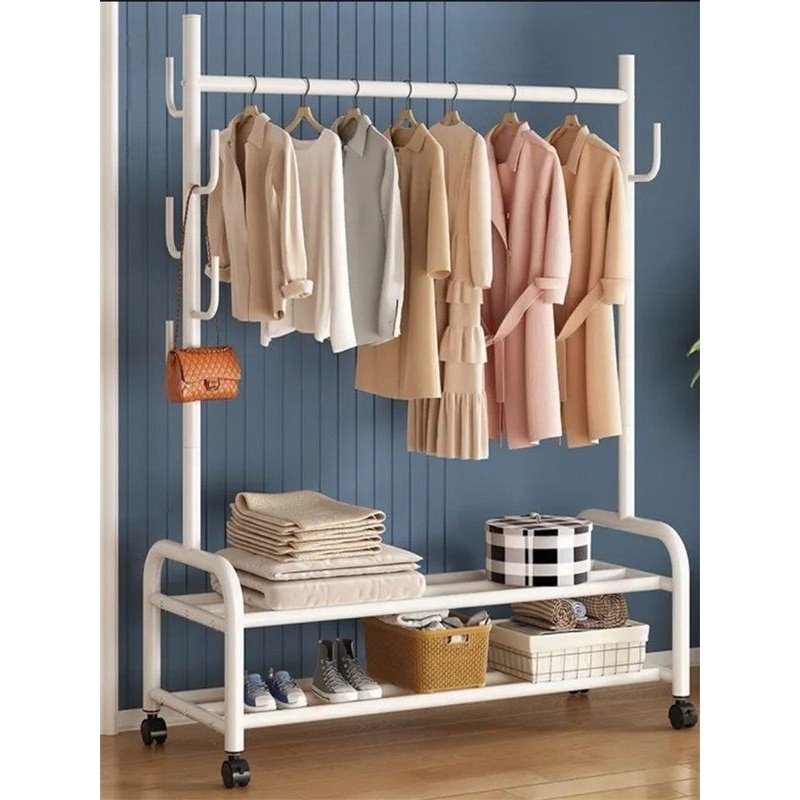 加粗晾衣架落地室内晒衣架阳台卧室挂衣架子家用简易单杆式衣帽架