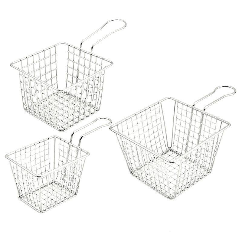 工厂现货不锈钢方形大中小号炸网格篮子油炸炸鸡滤小吃油篮薯条,餐饮具,洗菜盆/沥水篮/漏水筛,淘宝优惠券,粉丝福利购,淘宝优惠卷