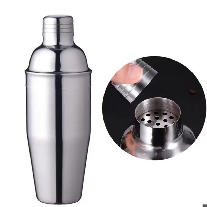 亚马逊热销不锈钢750ML调酒器酒壶欧式鸡尾酒shaker酒杯摇酒吧调