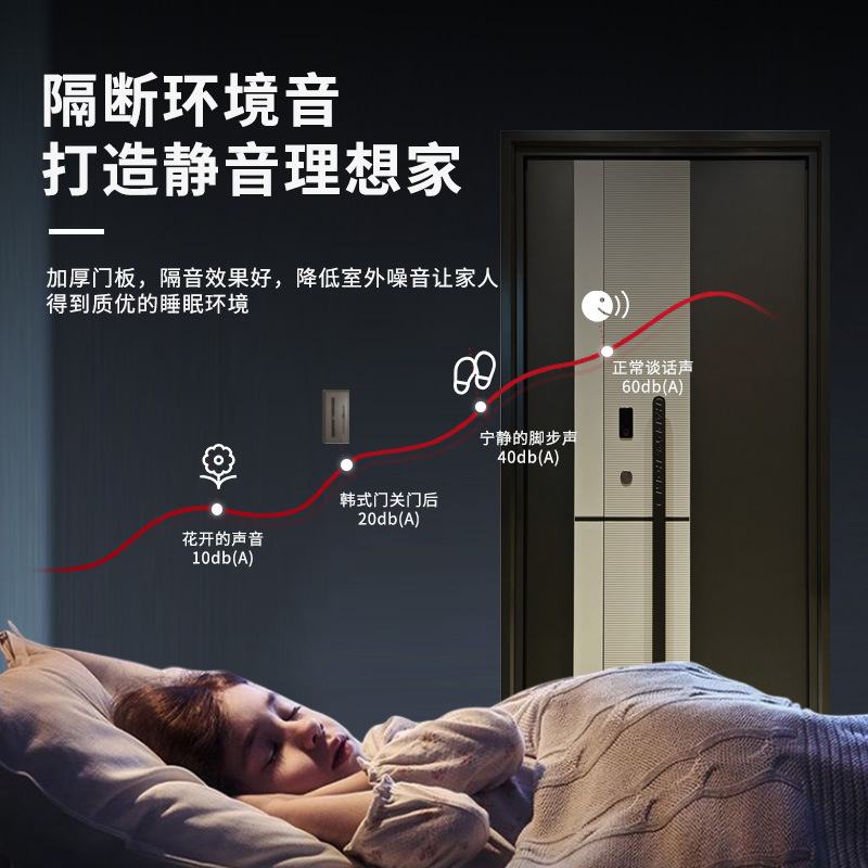 韩式入户防盗门不锈钢进户门家用别墅防盗门简约轻奢不锈钢门